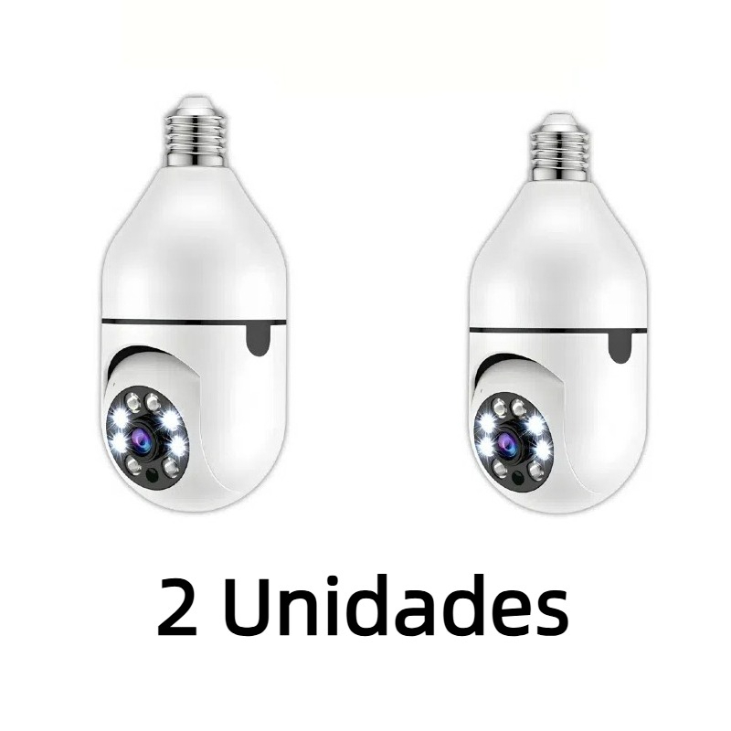 Kit 2 Câmeras Segurança Prova D'água Infravermelho Lâmpada Externa 360 Sem Fio Wifi 2.4G
