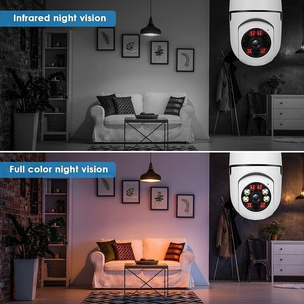 Kit 2 Câmeras Segurança Prova D'água Infravermelho Lâmpada Externa 360 Sem Fio Wifi 2.4G