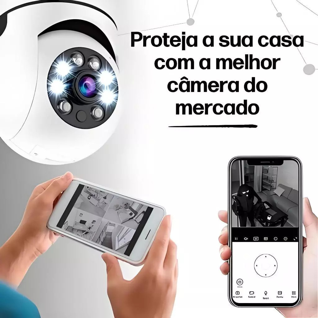 Kit 2 Câmeras Segurança Prova D'água Infravermelho Lâmpada Externa 360 Sem Fio Wifi 2.4G