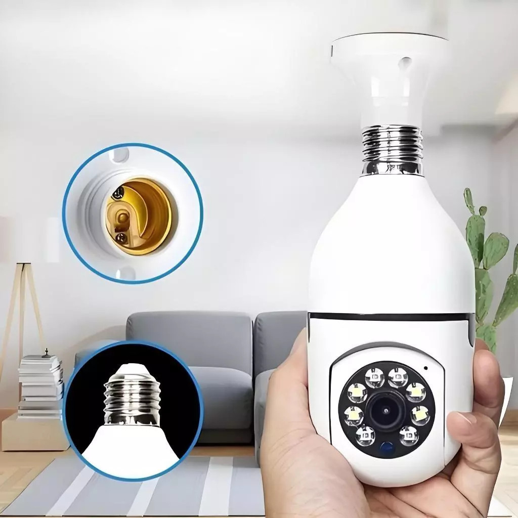 Kit 2 Câmeras Segurança Prova D'água Infravermelho Lâmpada Externa 360 Sem Fio Wifi 2.4G