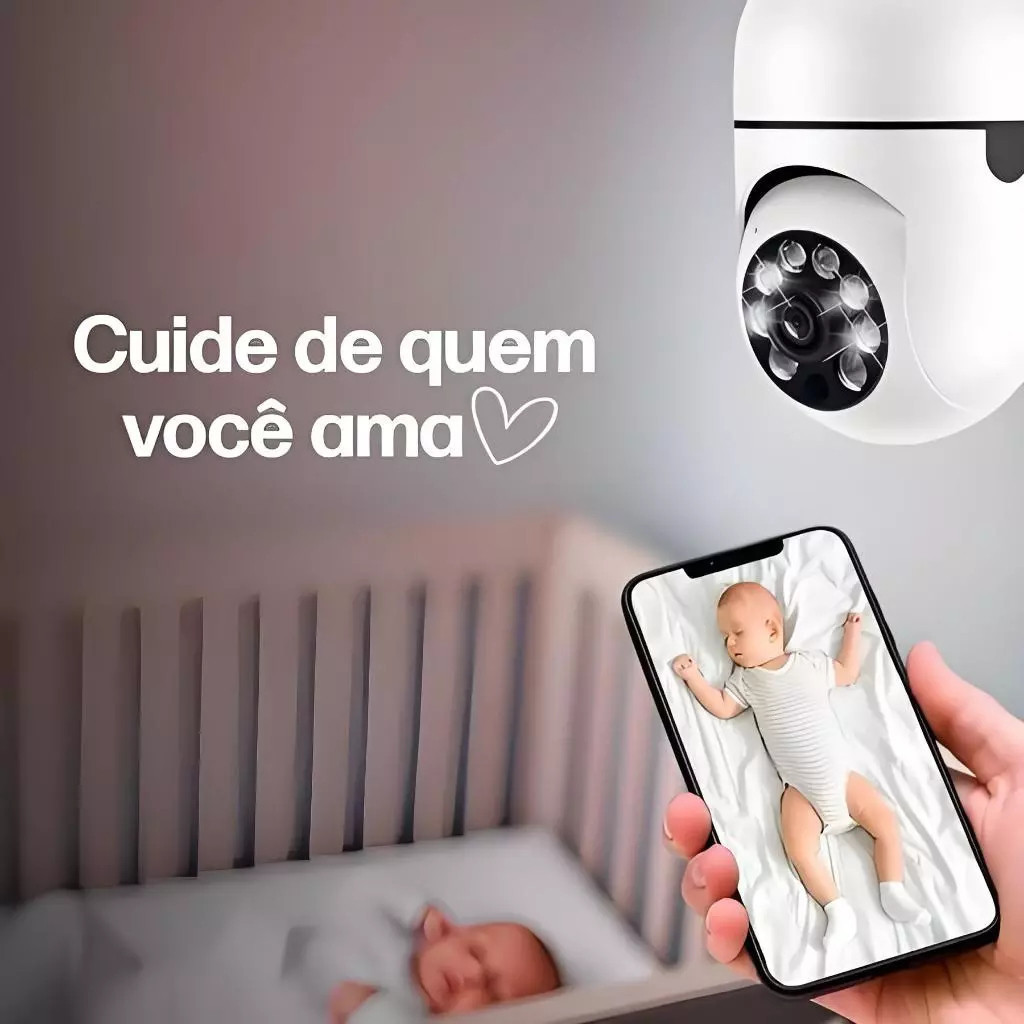Kit 2 Câmeras Segurança Prova D'água Infravermelho Lâmpada Externa 360 Sem Fio Wifi 2.4G